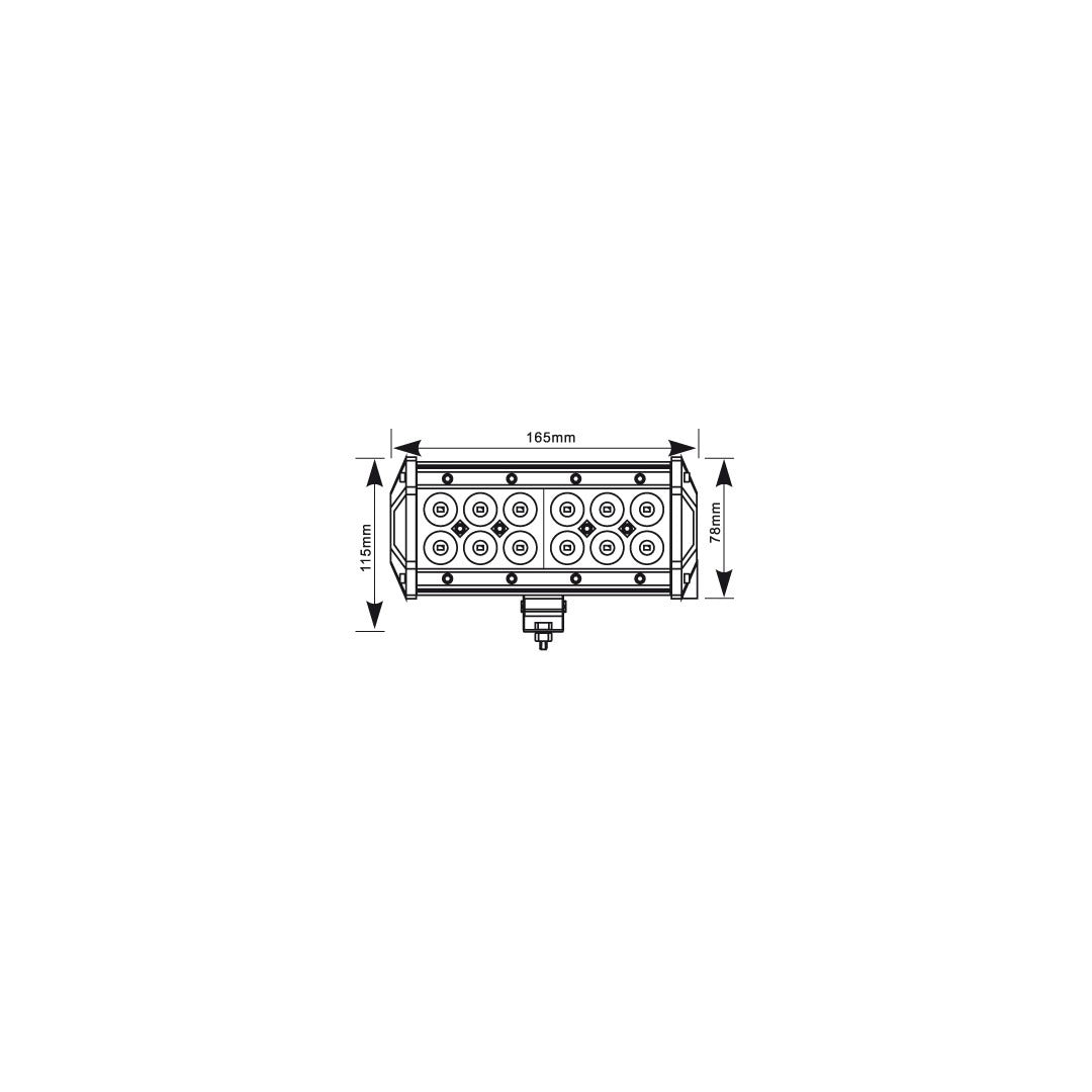 Barre LED - 36 W - Couleur camouflage - 16,5 cm