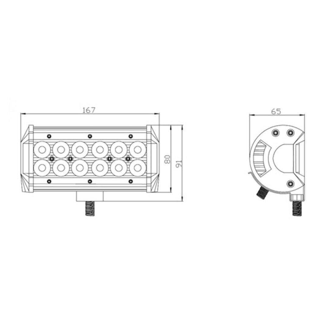 Barre LED - 36 W - 1400 lumens - 17 cm