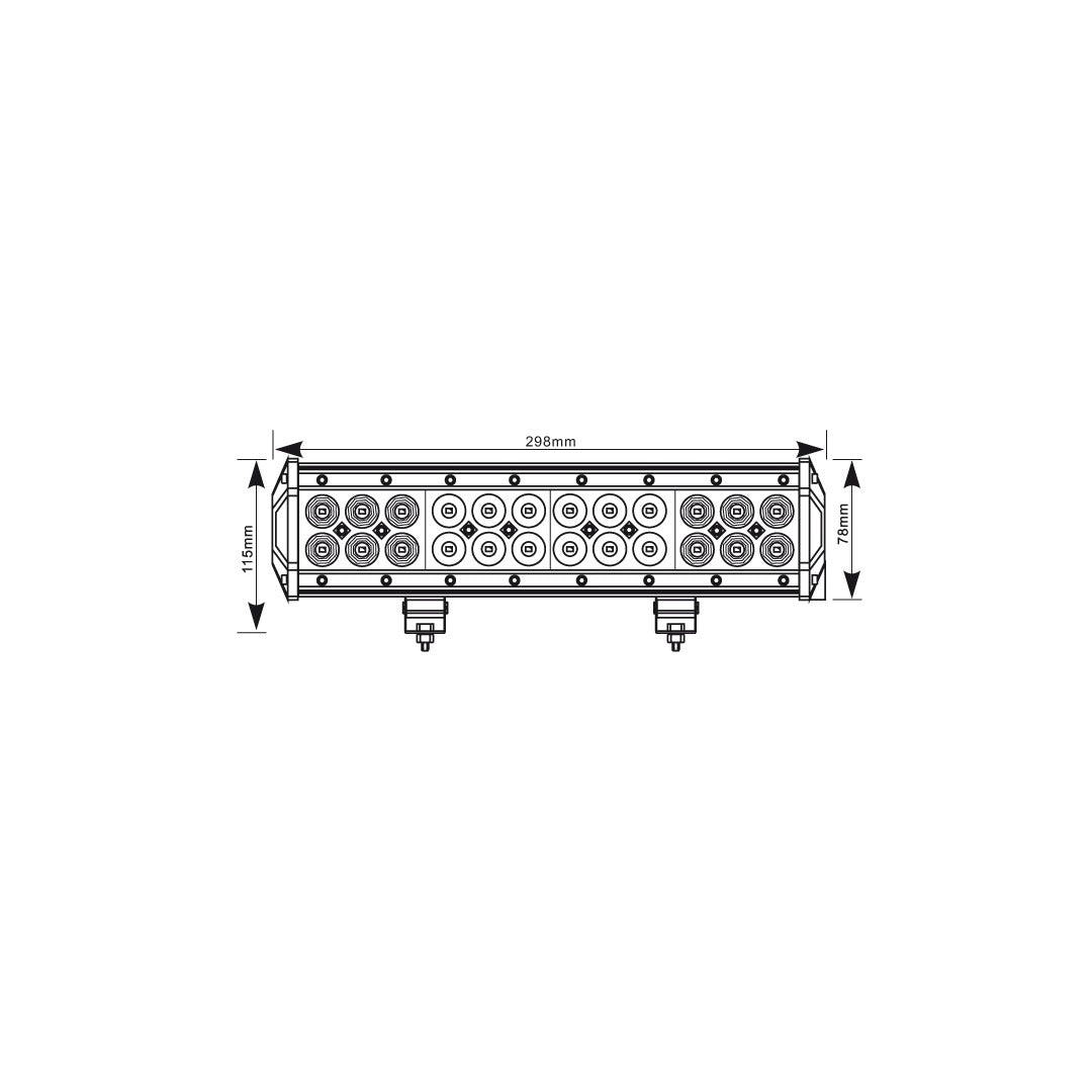 Barre LED - 72 W - 2 900 lumens - 29,8 cm