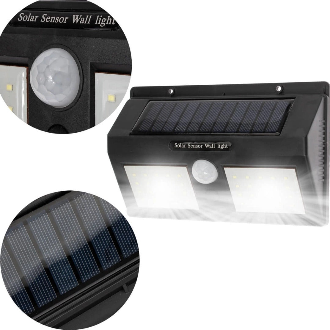 Solar LED wandlamp - 40 LED - Met beweging + schemersensor