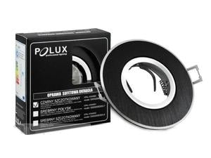 Recessed spotlight GU10 - aluminum - round fixture - brushed - black/silver 95mm