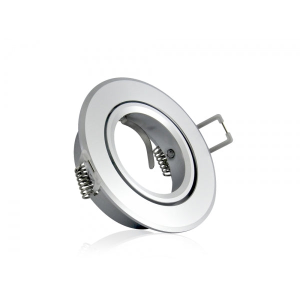 Inbouw spot GU10 - aluminium - rond armatuur - geborsteld -  zilver/zilver 85mm