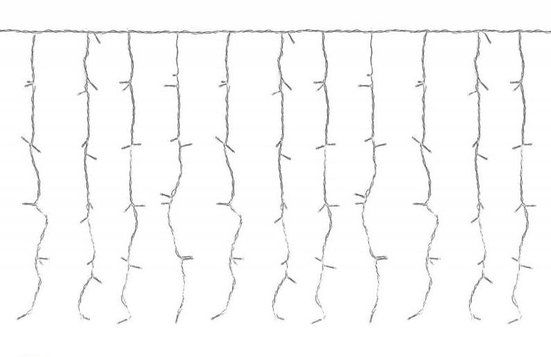 LED curtain Christmas - 10 meters - 65 strings - cold white - 650 LEDs - Connectable