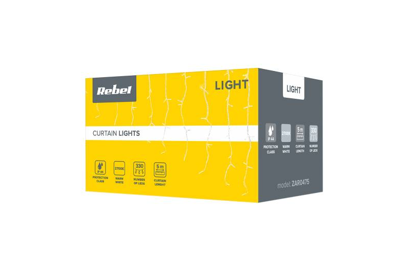 LED curtain Christmas - 10 meters - 65 strings - cold white - 650 LEDs - Connectable
