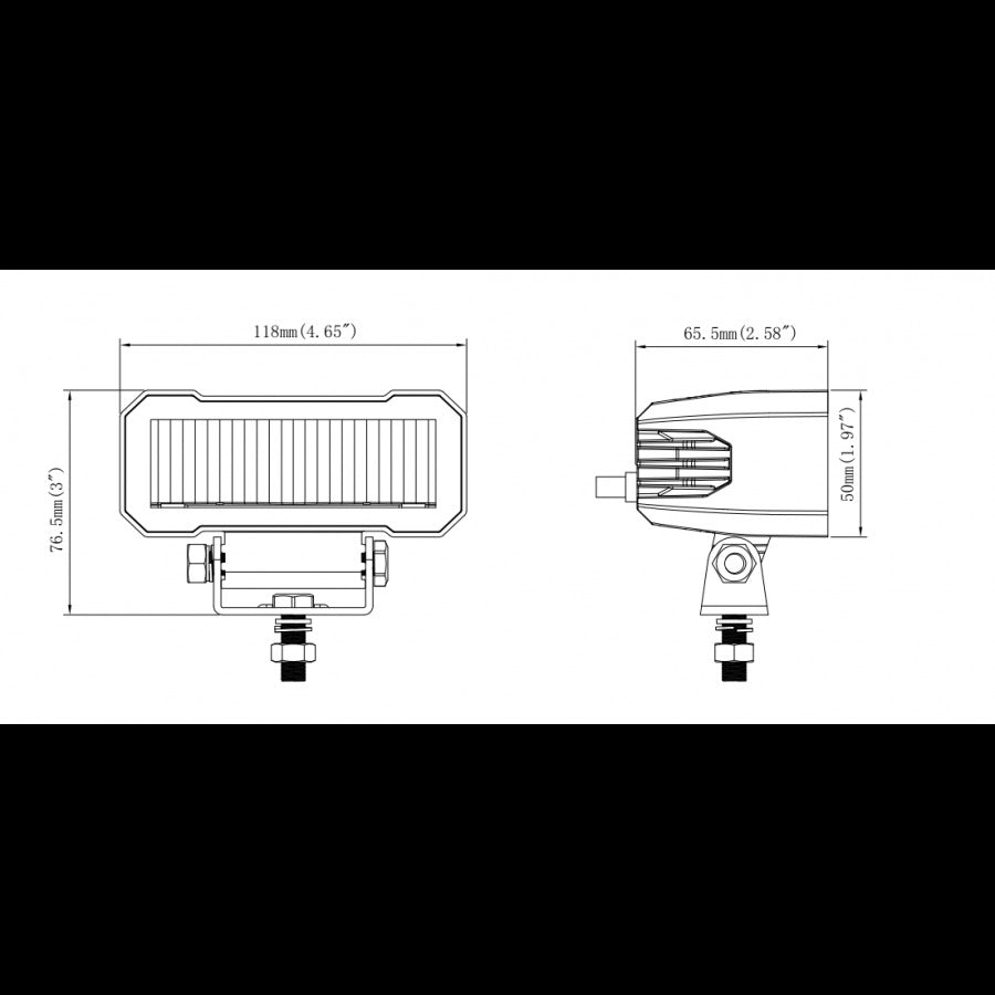LED work lamp - 24W - 2 LED - 1750 Lumen