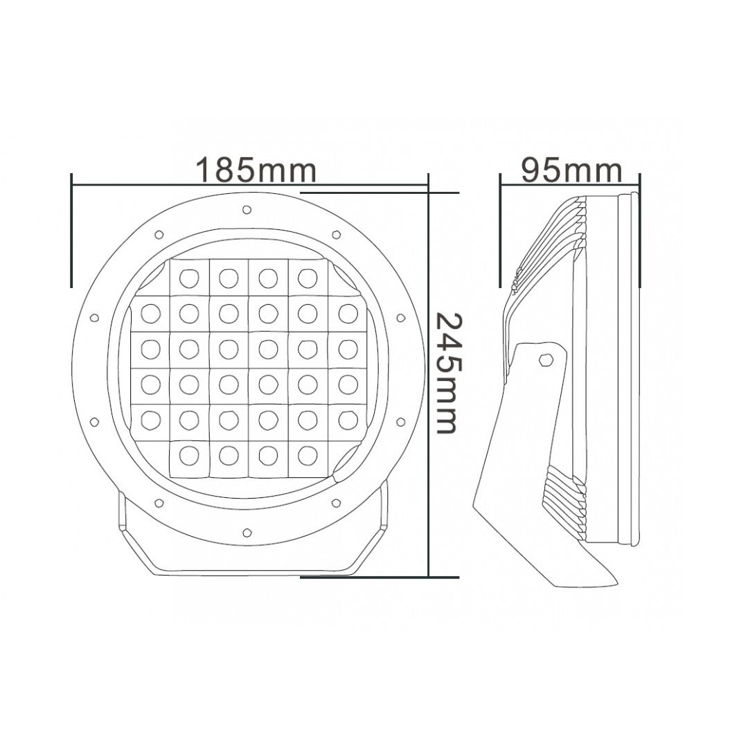Spot LED - 32 LED - 68 watts - avec anneau LED - 9 à 30 V