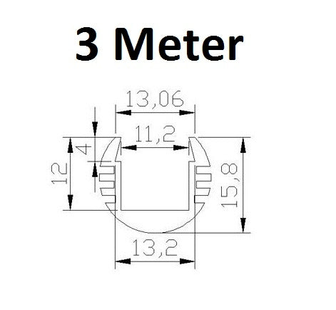 LED Profile 3 meters - round