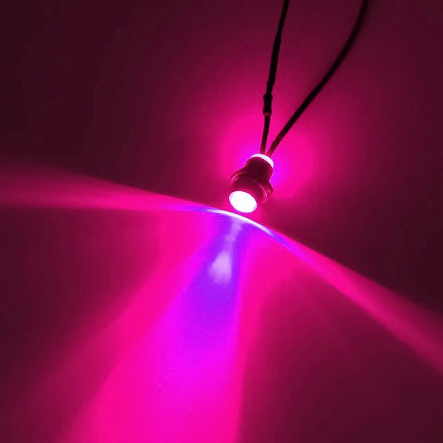 Mini LED indicatielampje - Violet - 10mm - 12/24V - Metalen behuizing