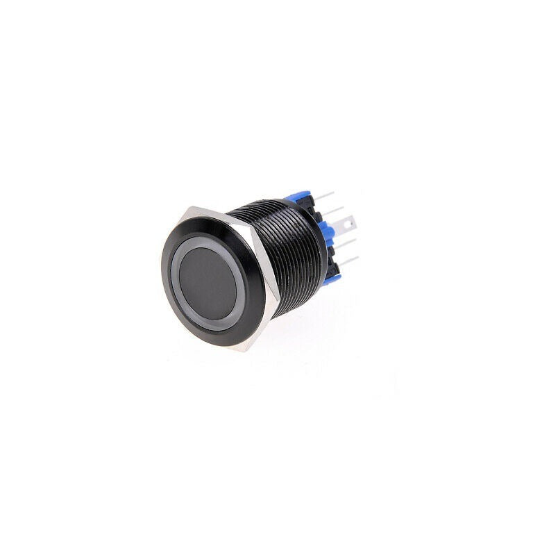 Push button switch blue illumination - 19mm - 1NO1NC