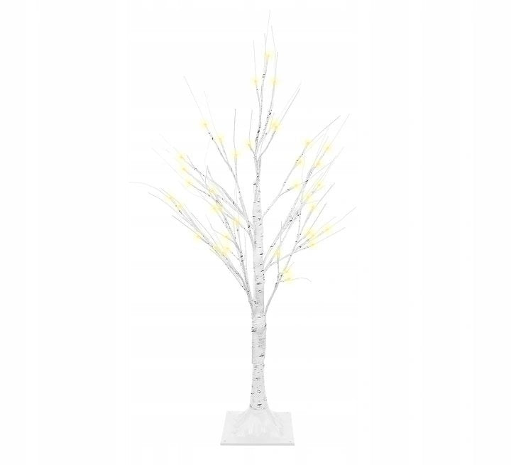 Christmas tree with LED - 90cm - 60 LEDs - Warm white - White