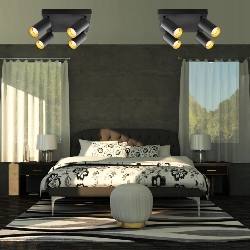 Surface-mounted ceiling spotlight - 4 pieces - GU10 fitting - Adjustable