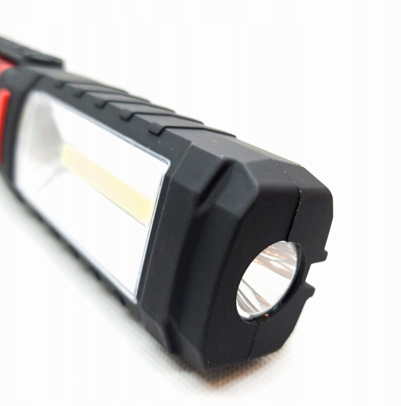Magnetic LED flashlight - White + red - Battery operated