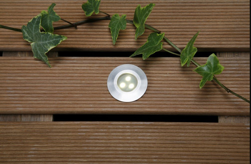 Lot de 4 spots LED pour terrasse - 12 V - 5 W - 42 mm - Kit complet