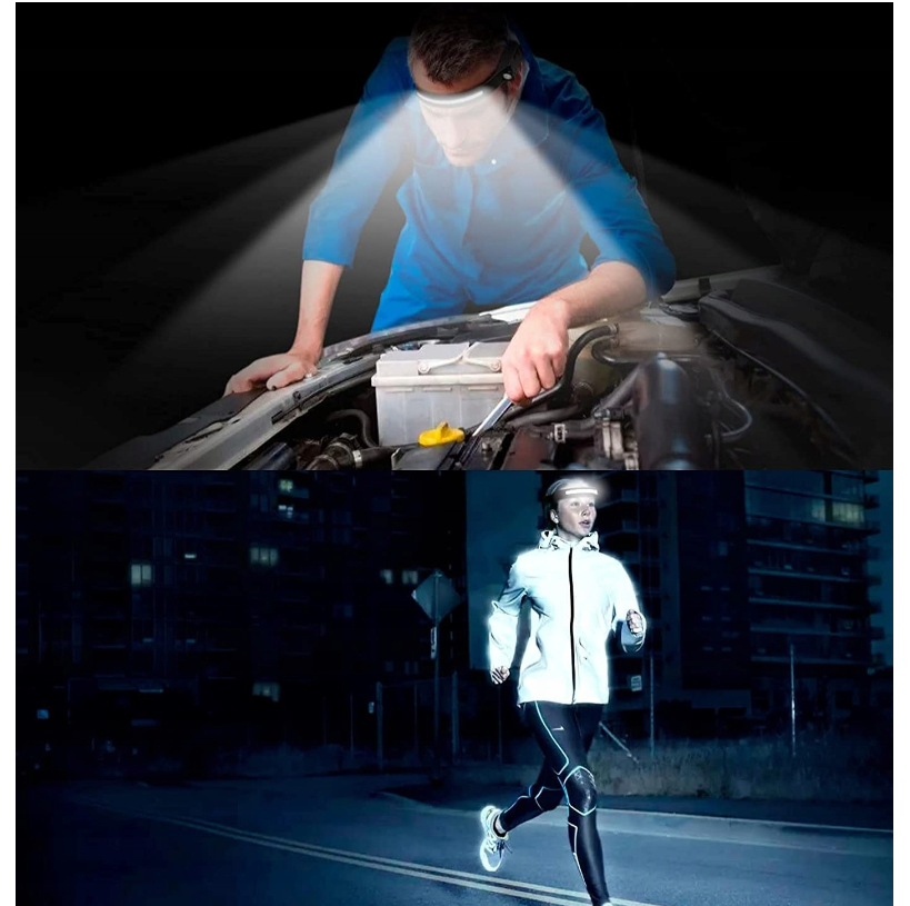 Rechargeable LED headlamp - 3W COB + 1W LED - Cold white
