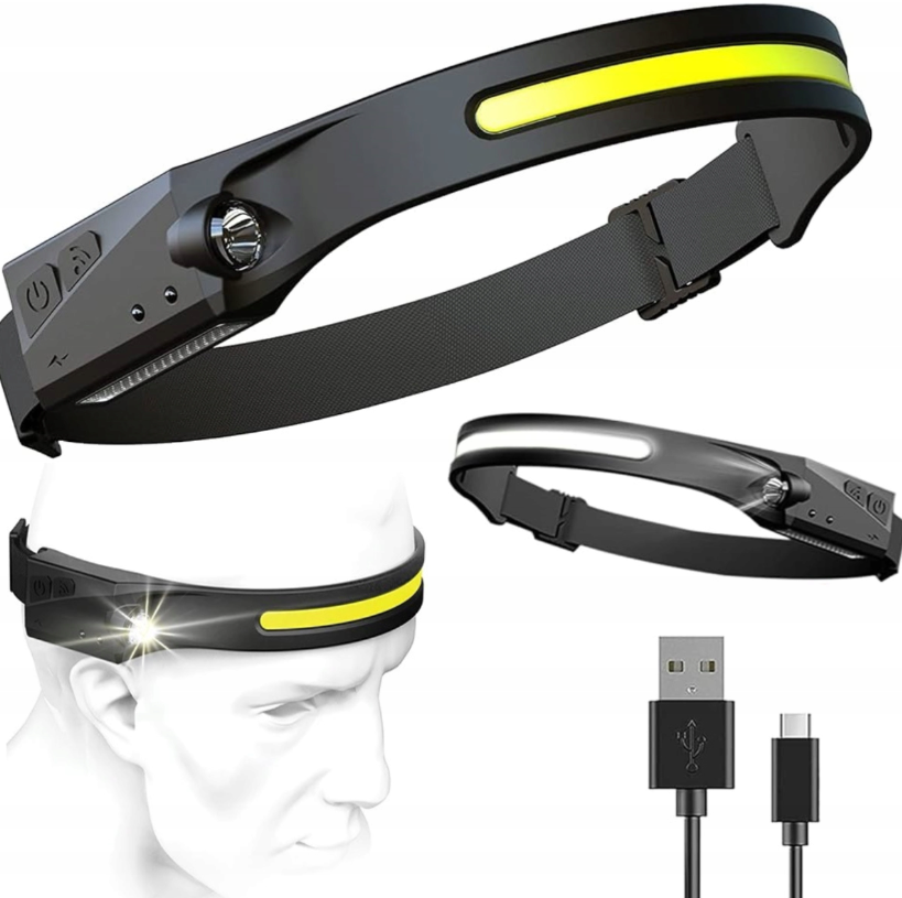 Rechargeable LED headlamp - 3W COB + 1W LED - Cold white