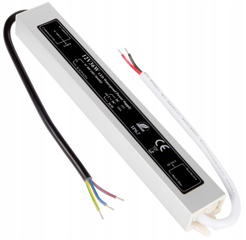 LED power supply - 12V, 2A - 24W - IP67 - Slim design