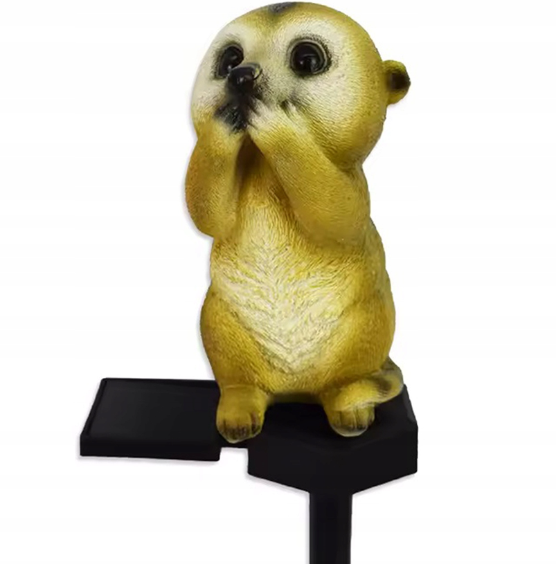 Solar LED meerkat - Neutral white - With twilight sensor and pin
