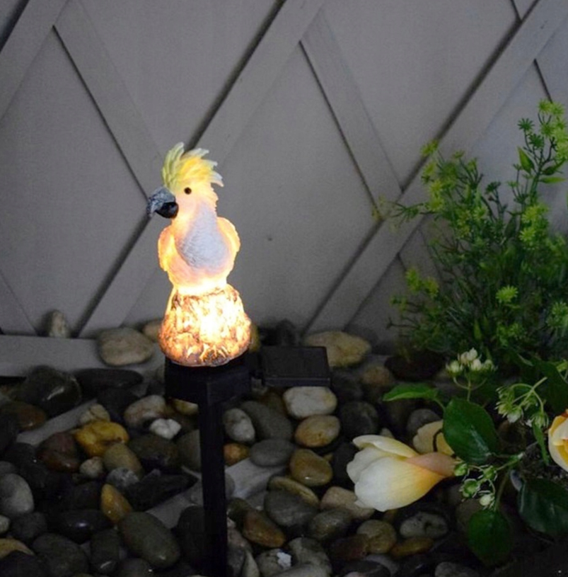 Solar LED Cockatoo - Neutral White - With Twilight Sensor and Pin