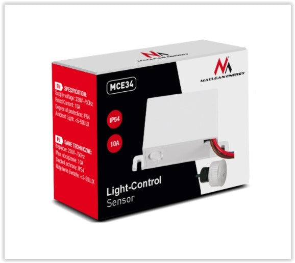 Interrupteur crépusculaire - Capteur PIR externe - 2300 W - Intégré