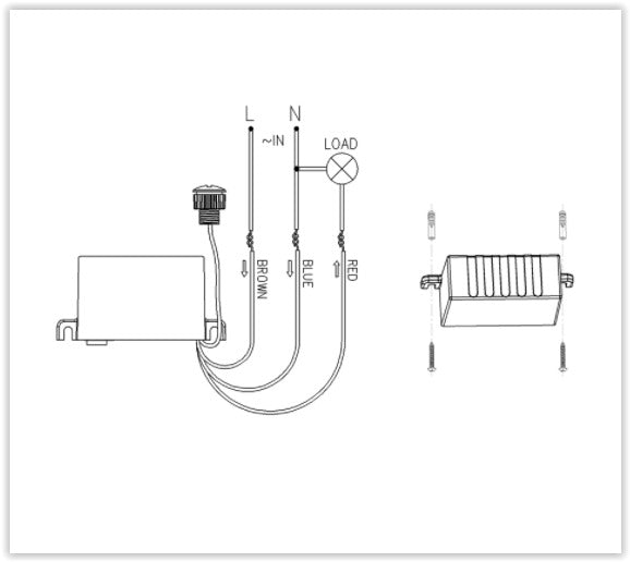 Interrupteur crépusculaire - Capteur PIR externe - 2300 W - Intégré
