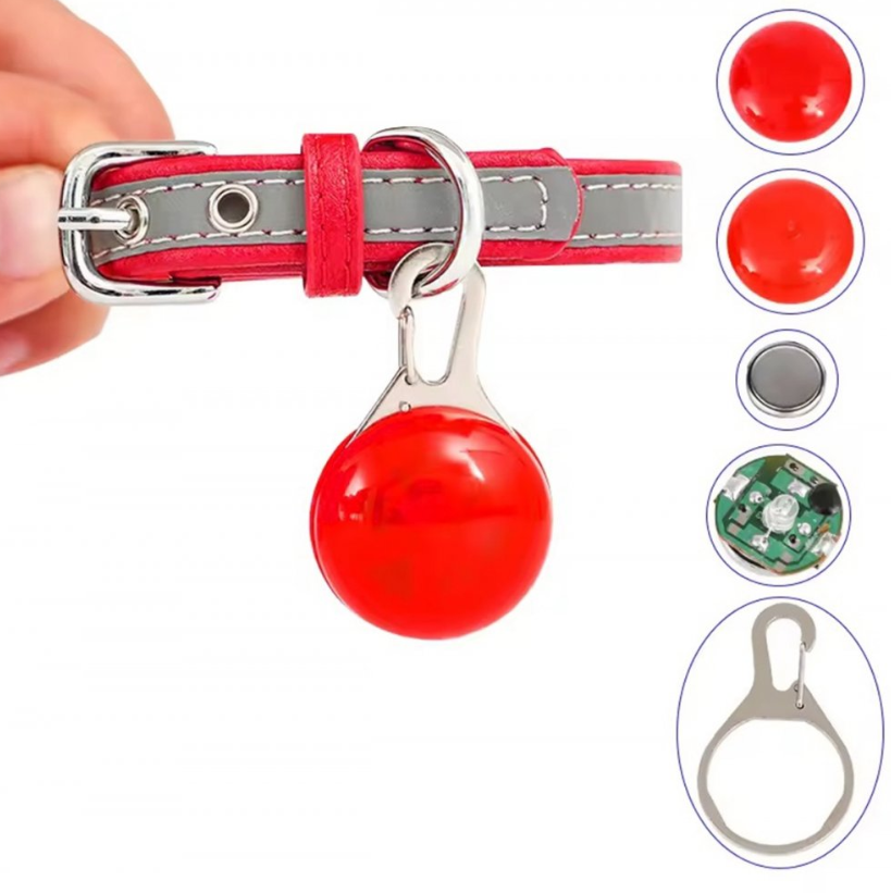 Dog collar light - On pendant - Red