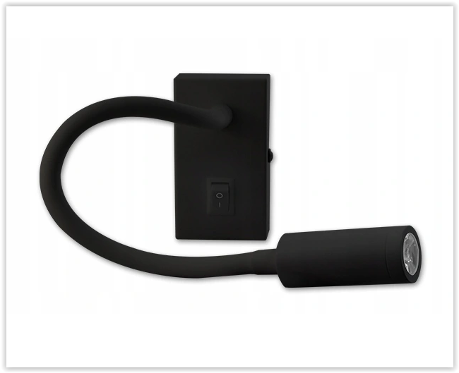 Lampe de lecture LED - 3 W - 150 lumens - noire - 220 V
