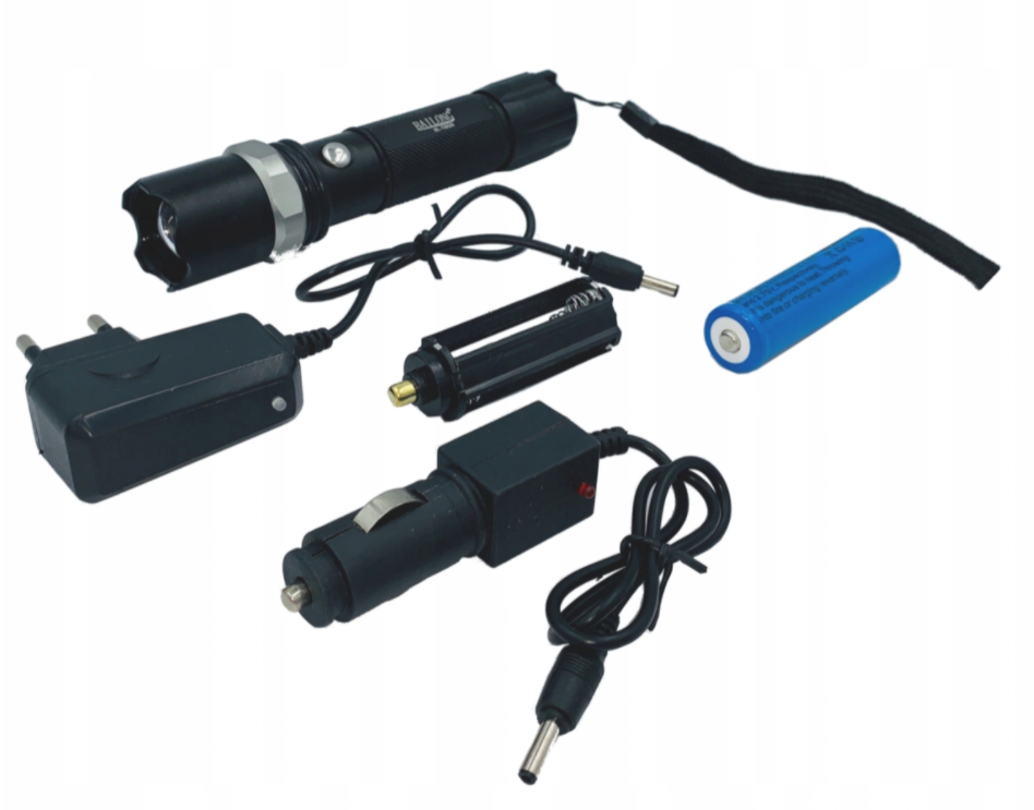 SWAT LED flashlight with UV LED - 300 Lumen - 14.5 cm