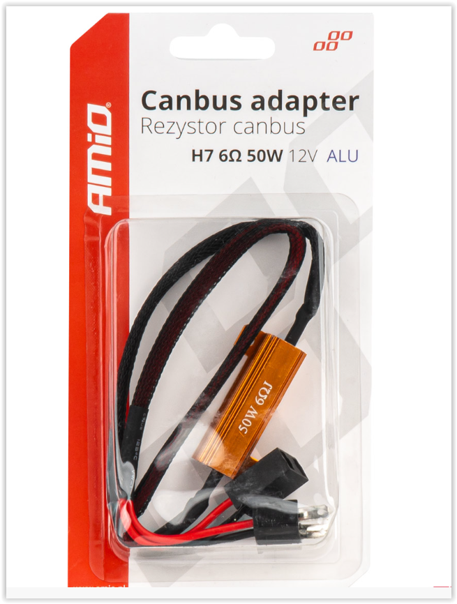 Résistance CANBUS - 12 V - 50 W - 6 Ω - H7 - À l'unité