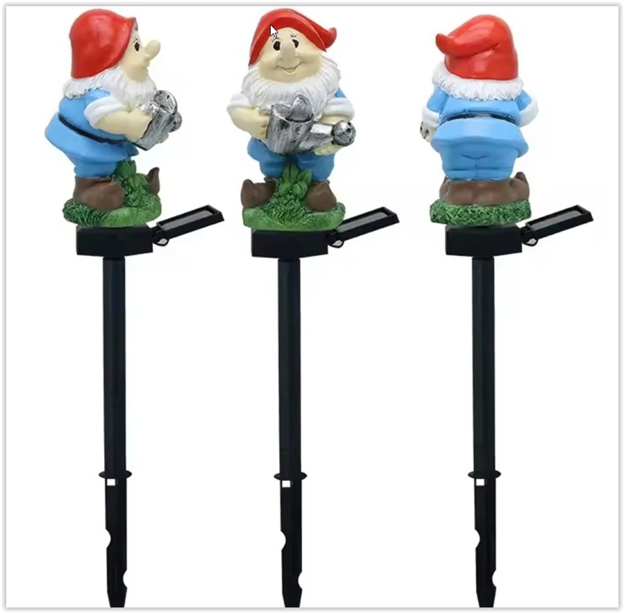 Solar LED Gnome - With twilight sensor and pin