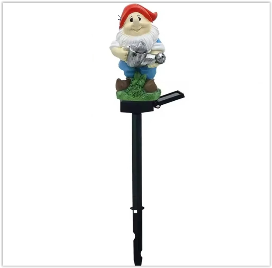 Solar LED Gnome - With twilight sensor and pin