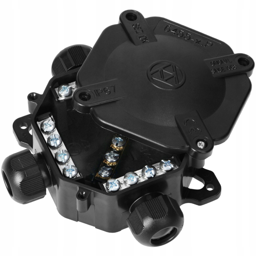 junction box for star and delta connections 4-way P67 - 122 x 122