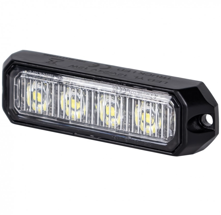 LED bumper flash - 4-LED 12V - 24V - WHITE - IP67 - R10