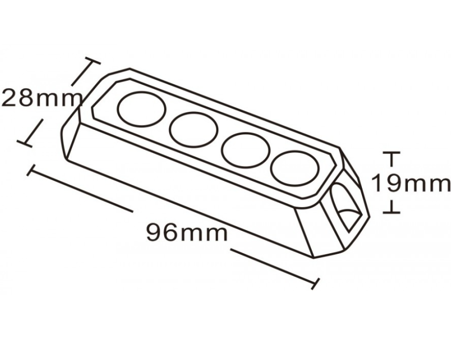 LED bumper flash - 4-LED 12V - 24V - WHITE - IP67 - R10