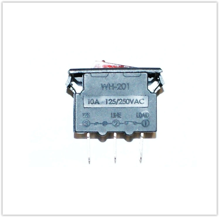 Interrupteur rouge - 250 volts - 10 A - Avec fonction de réinitialisation