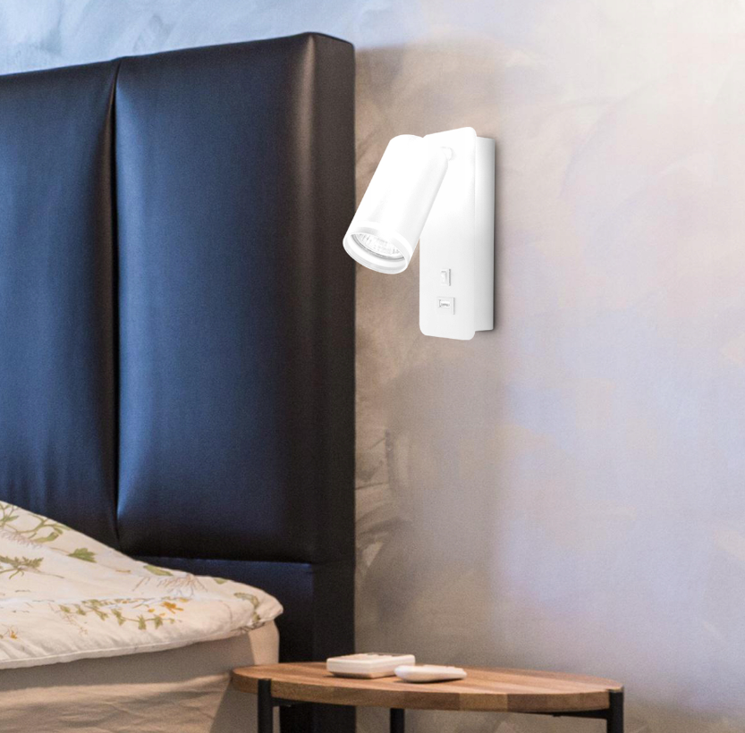 Lampe de lecture LED - 55 mm - Port USB - Noire