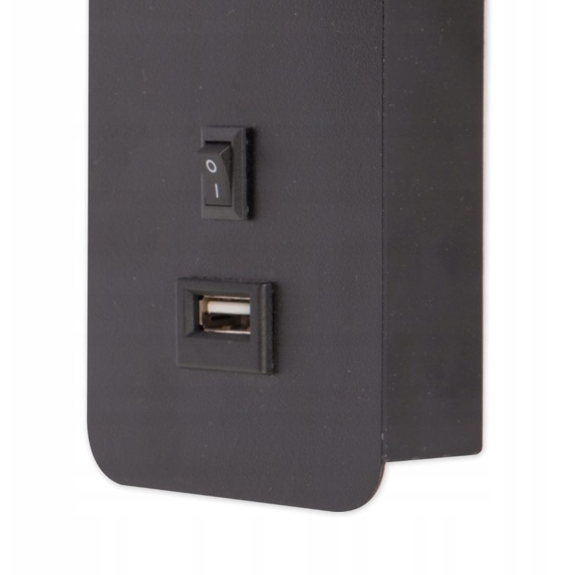 Lampe de lecture LED - 55 mm - Port USB - Noire