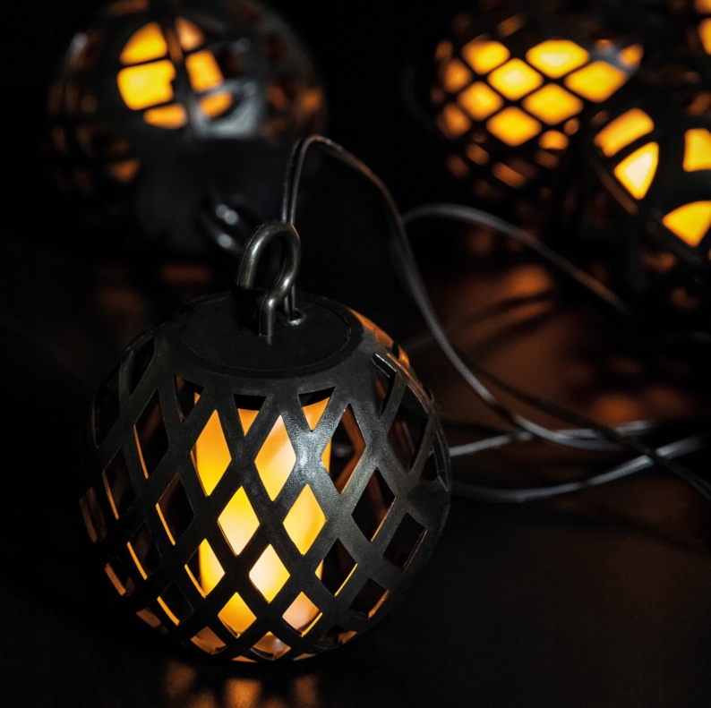 Solar LED garland - 8 bulbs - Flame effect