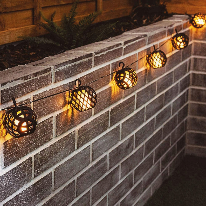 Solar LED garland - 8 bulbs - Flame effect