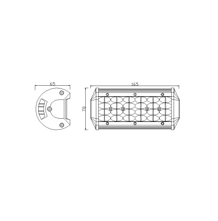 Barre LED - 24 W - 24 LED - 2000 lumens - 17 cm