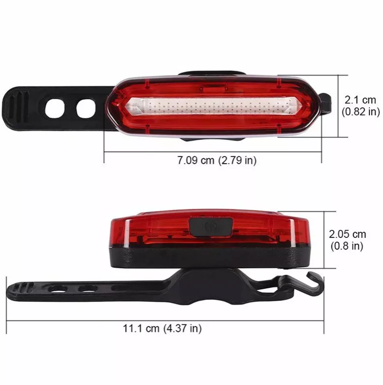 Bicycle lamp Red + Blue + Pink rechargeable - Extra bright