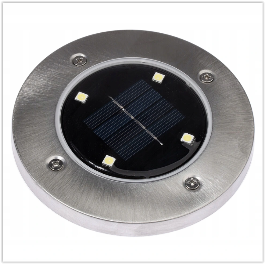 Solar 4 LED ground spot - 0.4 Watt - cold white - twilight sensor - set of 4