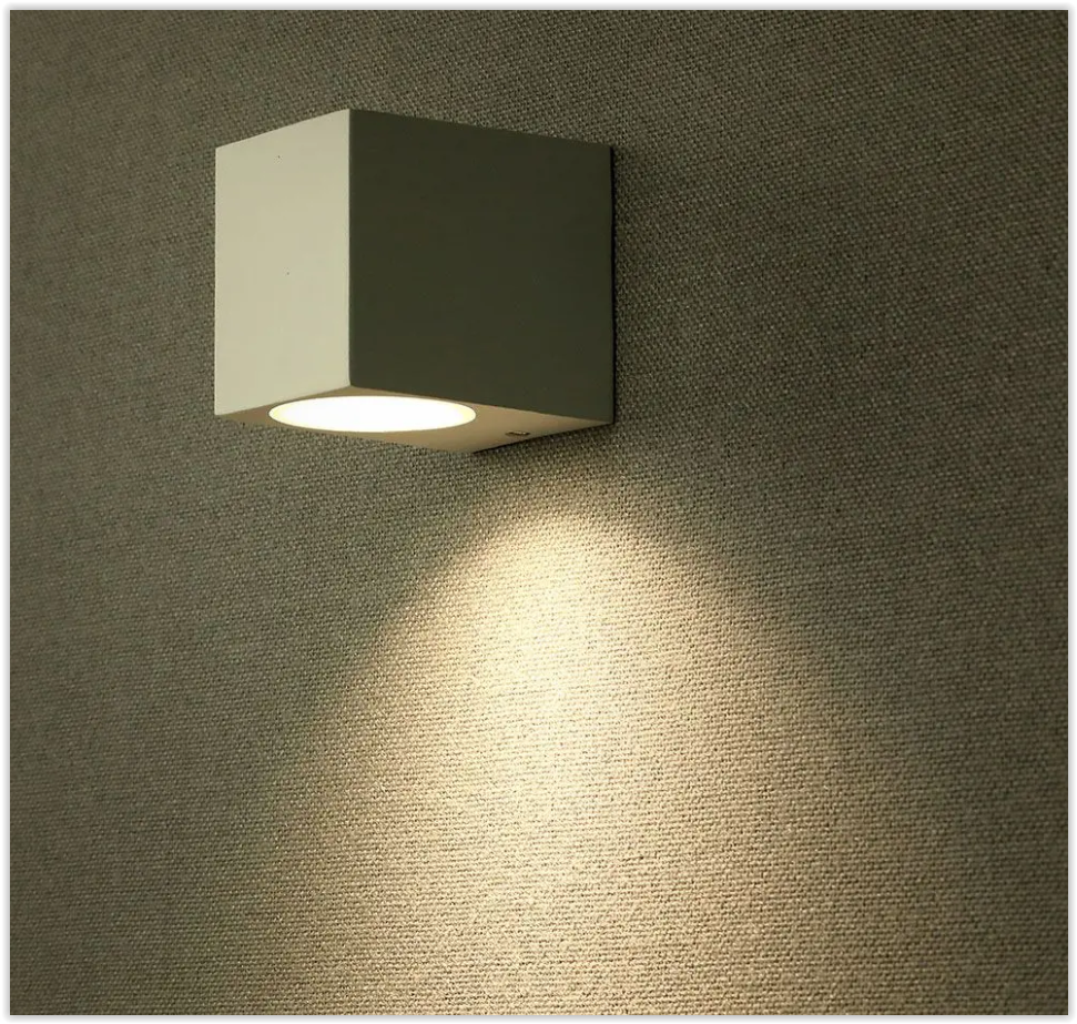 White wall lamp fixture - Square - GU10 fitting - 35W - IP44
