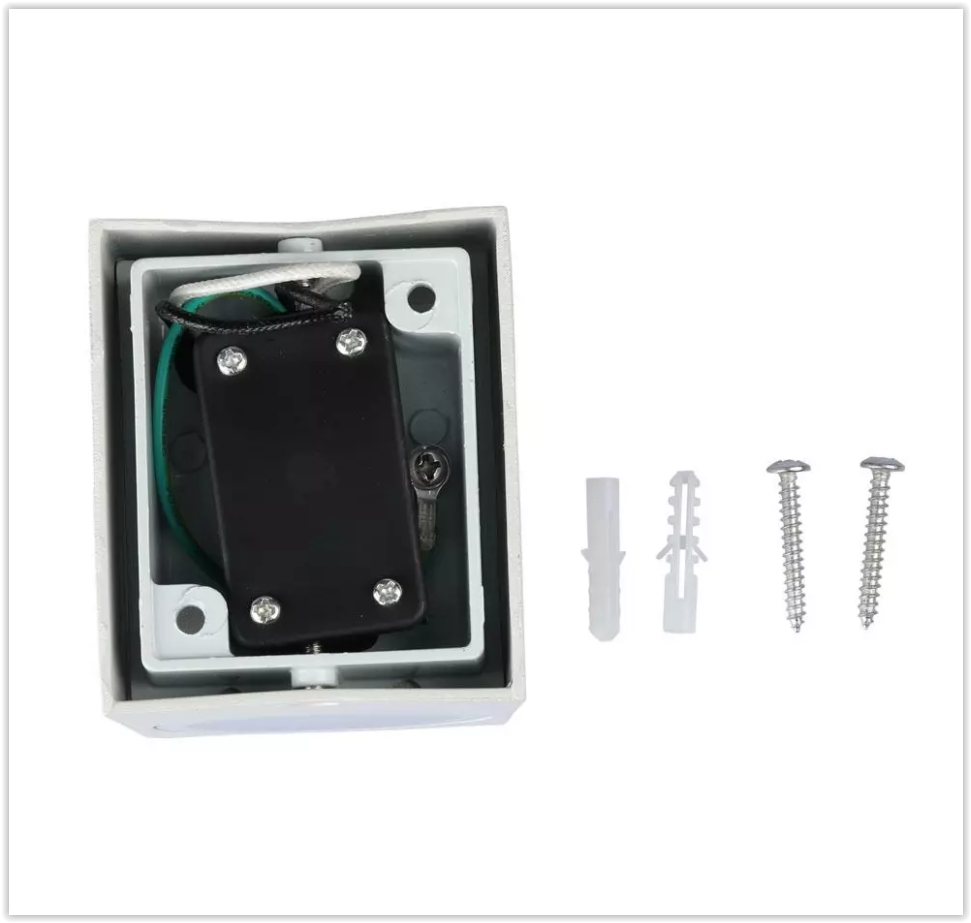 White wall lamp fixture - Square - GU10 fitting - 35W - IP44