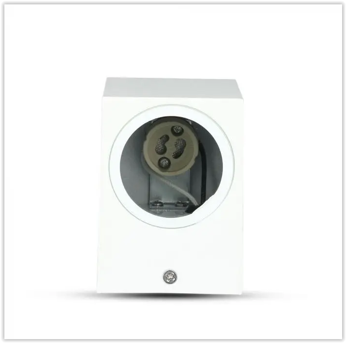 White wall lamp fixture - Square - GU10 fitting - 35W - IP44