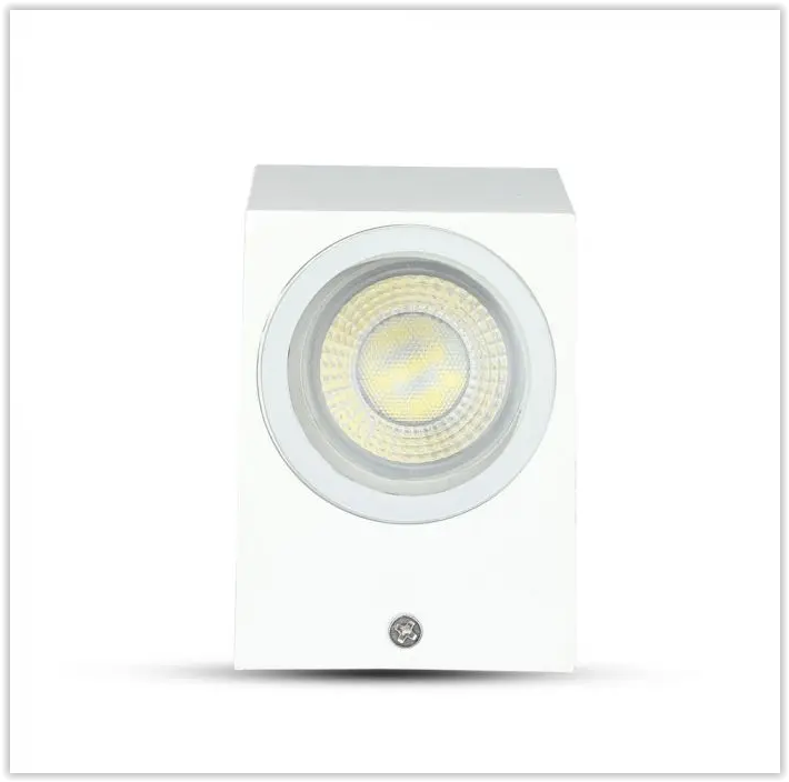 White wall lamp fixture - Square - GU10 fitting - 35W - IP44