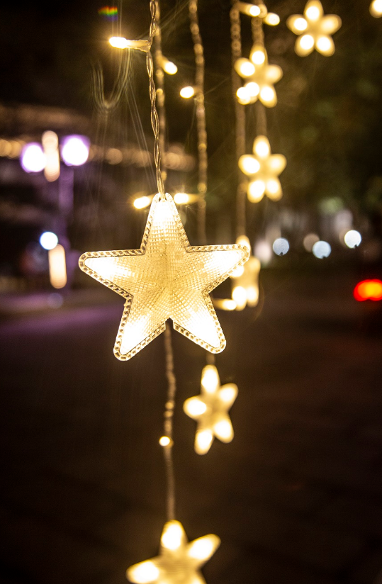 LED Christmas light curtain - 5.5 meters - Warm white - 136 LEDs