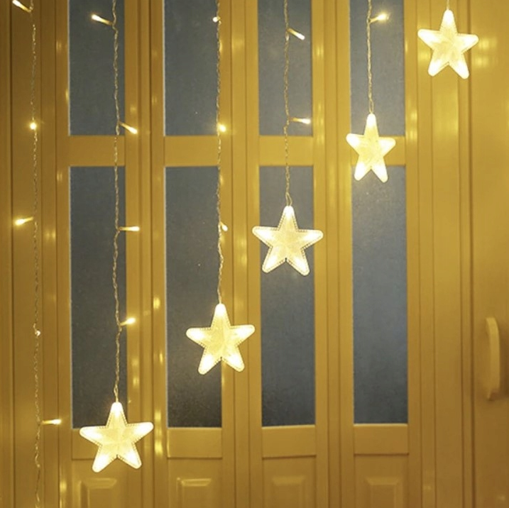 LED Christmas light curtain - 5.5 meters - Warm white - 136 LEDs