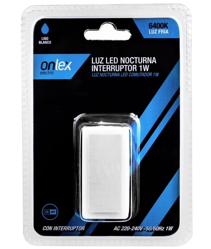 LED nachtlamp - 1W - met schakelaar - koel wit licht