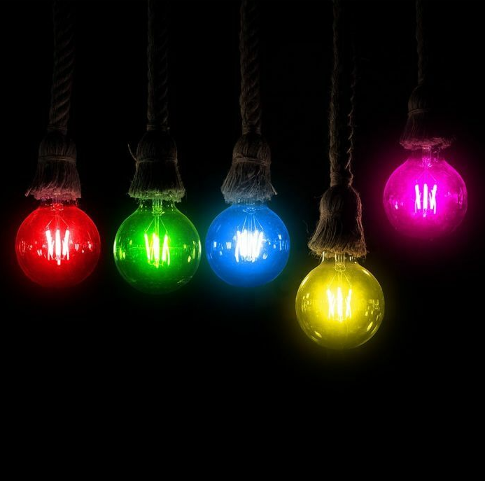 E27 filament lamp - Pin cable LED lamp - 2W - Pink