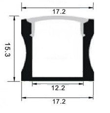 LED Profiel 1 meter - 15mm hoog - u-profiel